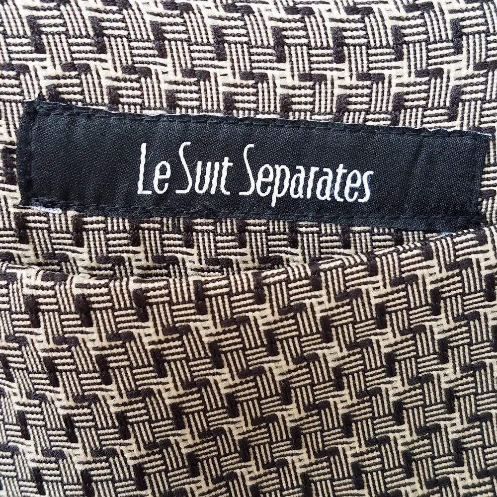 Le Suit Separates Tan/Black Patterned Pencil Skirt - image 6